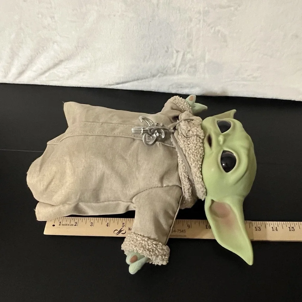 Baby Yoda Plush Toy Doll w/ Beige Outfit & Necklace Office Decor Mattel 2021 12